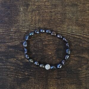 Peacock Pearl Stretch Bracelet